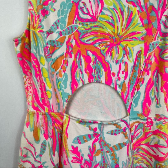 Lilly Pulitzer Colorful Floral Whiting Cutout Back Shift Dress in Scuba to Cuba - Picture 7 of 8